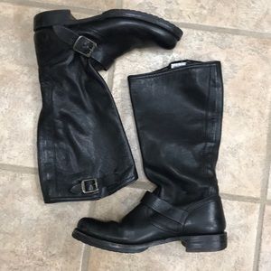 Frye Veronica Slouch Boots Black leather sz 9